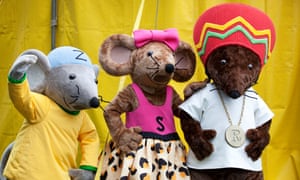 Rastamouse (right) and Da Easy Crew at Glastonbury