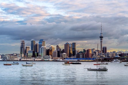 The skyline of Auckland and the harbour