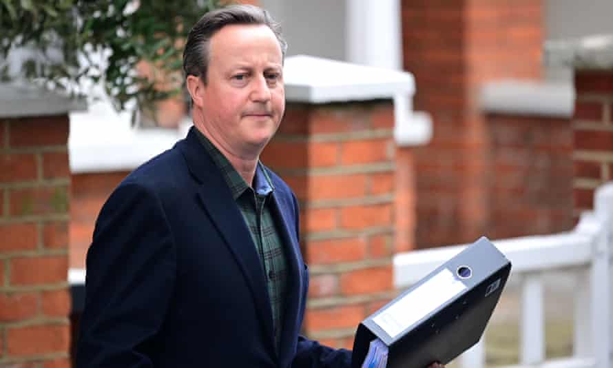 David Cameron leaves his home to give evidence to a select committee on Greensill.