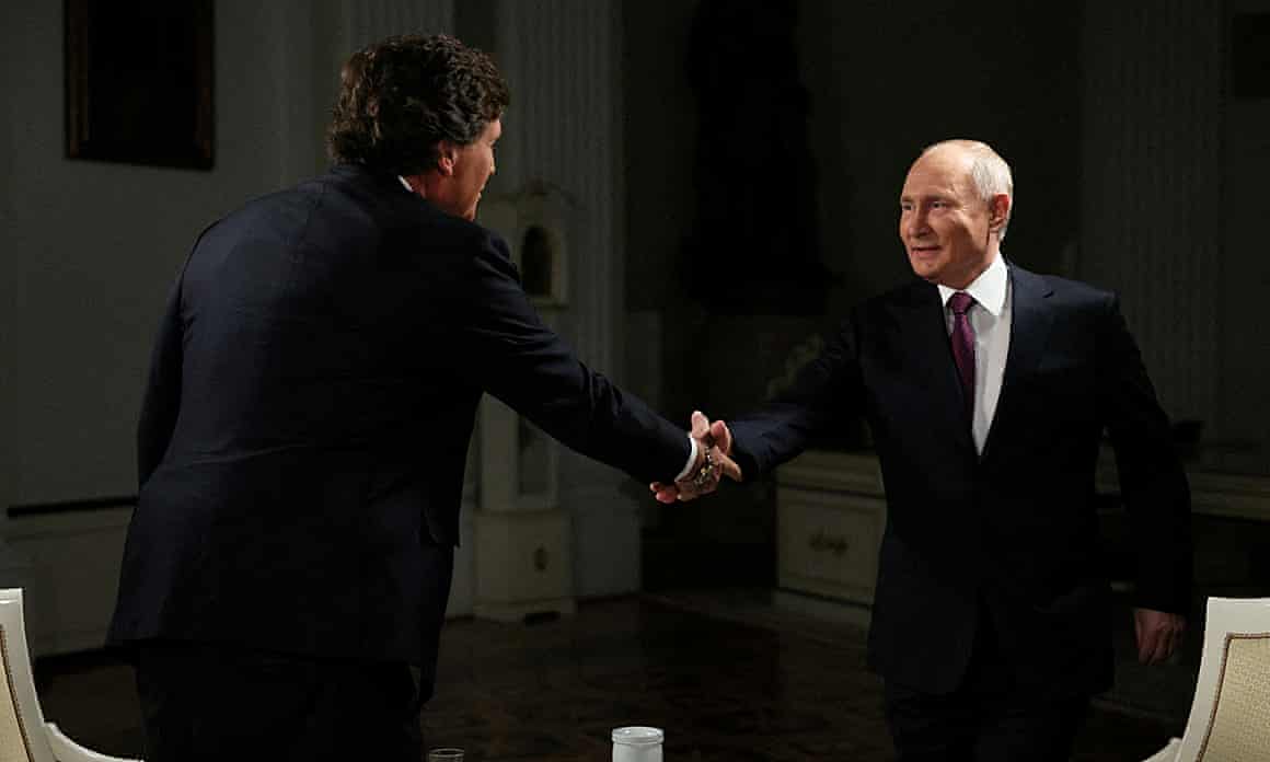 In a video released before the interview, Carlson said he was driven to speak to Putin, in part, because the American public has ‘no idea why Putin invaded Ukraine’.