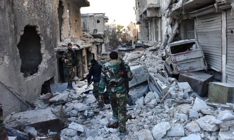 Syrian pro-government forces in Aleppo’s Bustan al-Pasha neighbourhood