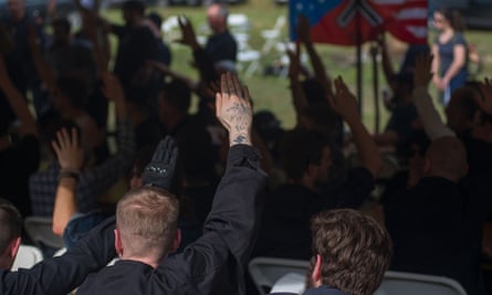 Members of the KKK, the Traditionalist Worker party and the National Socialist Movement gathered for a weekend of speeches, demonstration and fellowship at a private campground in Whitesburg, Kentucky.