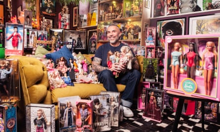 ‘Barbie comes in all shapes and sizes and attires; some are avant garde works of art’: Tristan Piñeiro, 50, at home in Brighton.