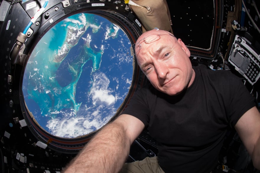 A selfie taken by Kelly while on board the International Space Station, 12 July 2015.