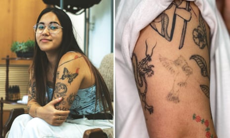 Chiranjika Grasby and a removed tattoo of theirs