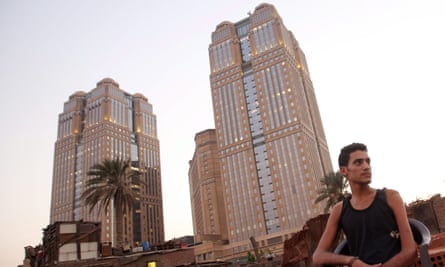 The Nile City Towers overlooking the impoverished Boulaq neighbourhood.