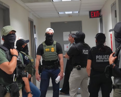 Ice chief says he will continue to allow agents to wear masks during arrest raids | US immigration | The Guardian