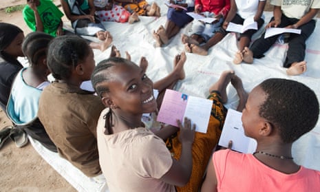 Teenage girls attend a meeting in Dodoma, Tanzania, East Africa.