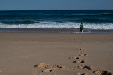 Anne McCrea, walking along the Worimi coastline, NSW