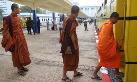 Buddhist monks board.