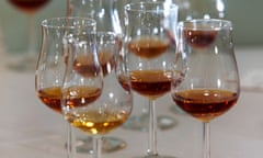 Glasses of Hennessy cognac.