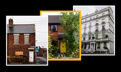 Houses in Easington Colliery, County Durham; Didcot, Oxfordshire; and Belgravia, London