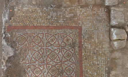 A newly found mosaic at the site.