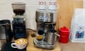 A Sage Bambino Plus coffee machine on a worktop