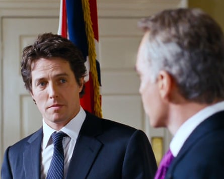 Hugh Grant as the British prime minister and Billy Bob Thornton as the US president in Love Actually (2003)