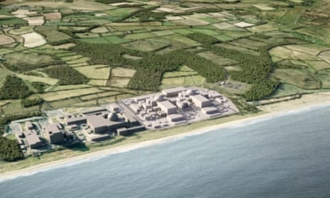 A computer-generated image of the proposed Sizewell C nuclear energy plant.