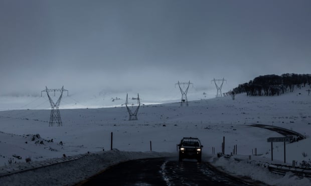 Power lines connected to the Snowy Hydro electric scheme in Kosciuszko national park. The Aemo report modelled a two-year delay of Snowy 2.0