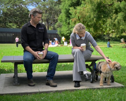 Harriet Dyer and Patrick Brammall in season 3 of Colin from Accounts.