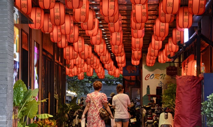 Citizens visit Guijie, a gourmet restaurant street in Beijing.