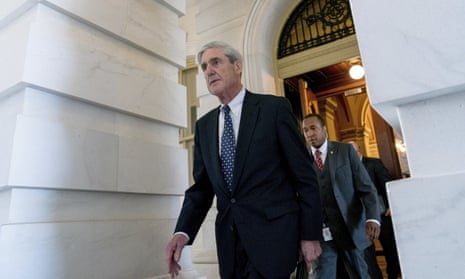 Robert Mueller departs Capitol Hill following a closed-door meeting in Washington.