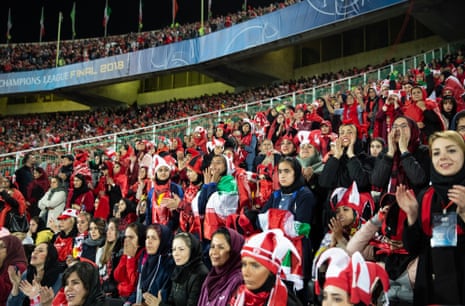 A few hundred female fans were allowed into the Azadi stadium, in Tehran, to watch a match in 2018.