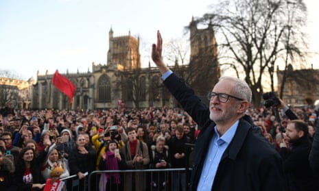 Jeremy Corbyn waves to supporters after speaking at a rally outside Bristol city council.