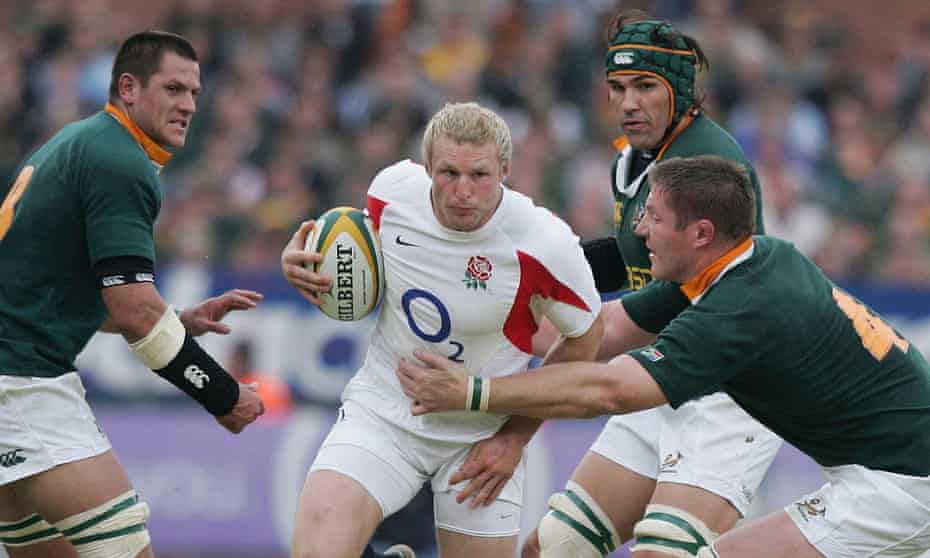 Dan Scarbrough takes on the South Africa defence for England at Loftus Versfeld, Pretoria, in June 2007.