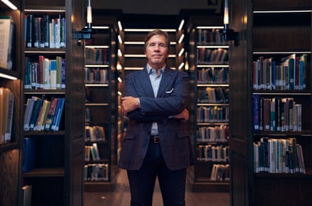 Lanier photographed in the library of Yarnton Manor, Oxfordshire.