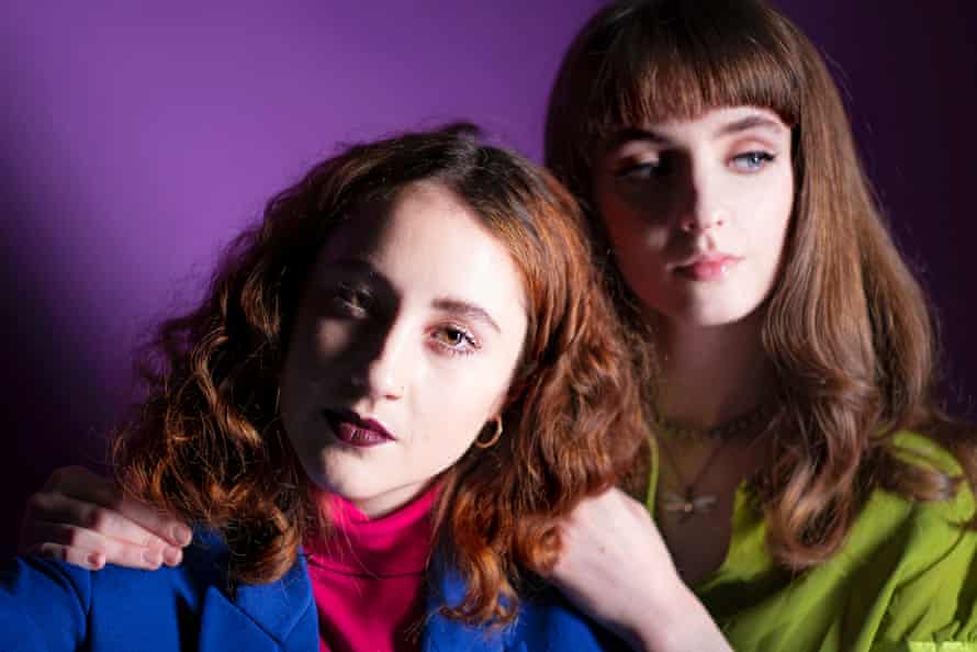 Jenny Hollingworth (green dress) and Rosa Walton (blue jacket) of Let’s Eat Grandma.