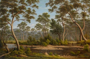 The River Nile, Van Diemen’s Land, from Mr Glover’s farm, painted by John Glover in 1837. At this time Tasmania’s Aboriginal population had been decimated