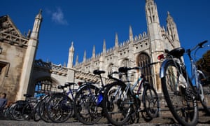 Bicycles outside King's College, Cambridge University