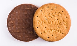 Milk chocolate digestives.