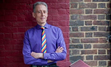 Peter Tatchell photographed on the Rockingham estate, London, where he has lived for 41 years.