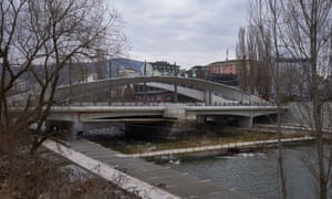 The bridge connecting the Albanian and Serb parts of Mitrovica.