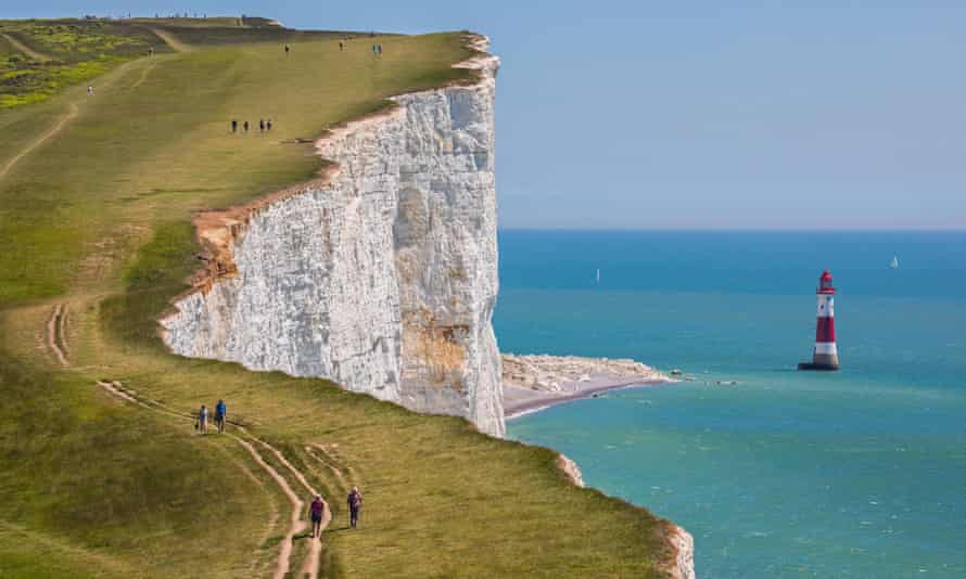A view of the Beachy Head chalk headland in East Sussex, UK.