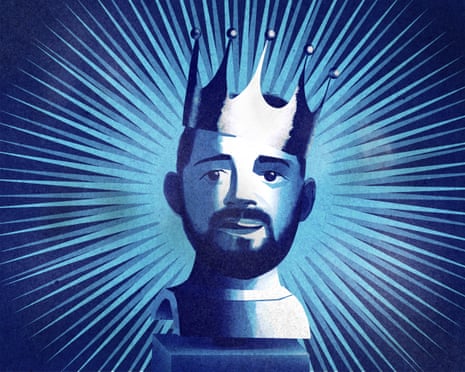 Illustration of Bernardo Silva with a crown.