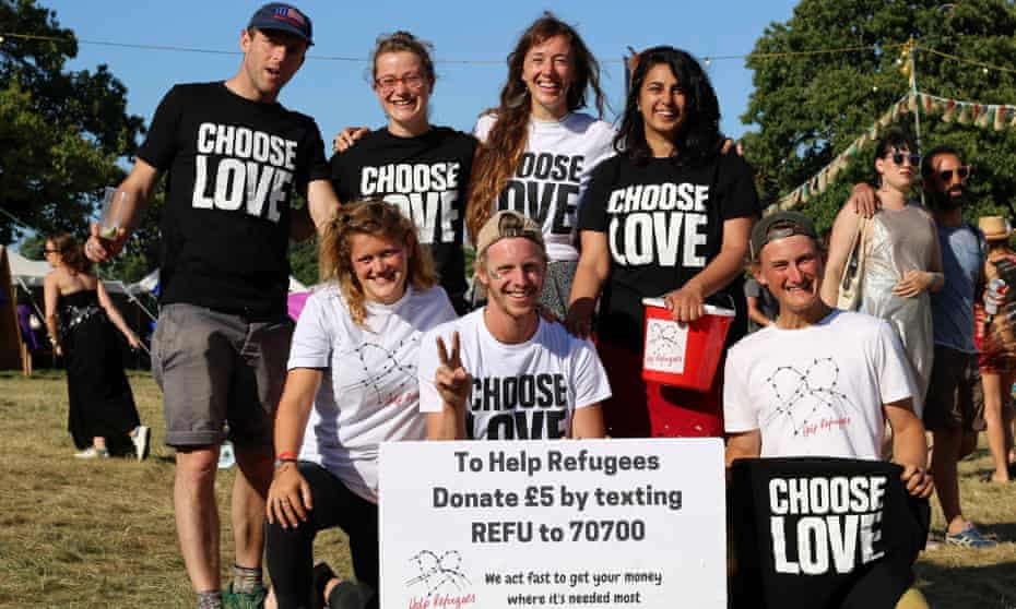 The ‘Choose Love’ T-shirt, designed by Katharine Hamnett, was a great success for the Help Refugees charity. 