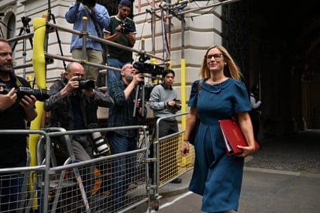 Ellie Reeves, the new attorney general, walking to attend cabinet.