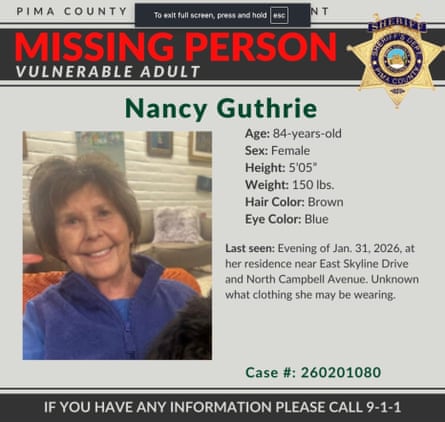 A missing person poster