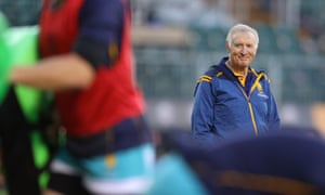 Alan Solomons pictured on the pitch while teams warm up