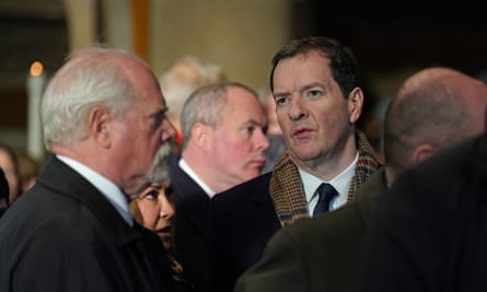 George Osborne attends a memorial service in Edinburgh for Alistair Darling