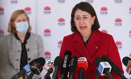 NSW premier Gladys Berejiklian speaks to the media at a Covid briefing during Sydney’s lockdown