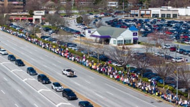 Baltimore, MarylandProtesters line Shawan Road in Hunt Valley.