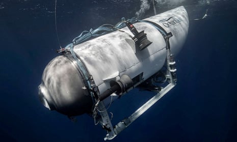 The Titan submersible operated by OceanGate Expeditions dives in an undated image.