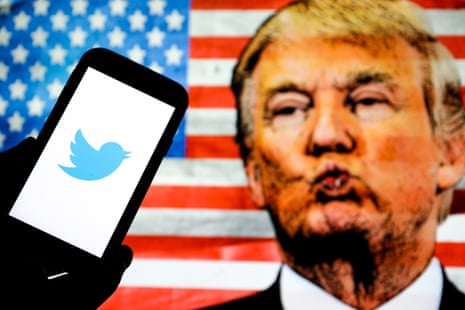 Trump and Twitter logo