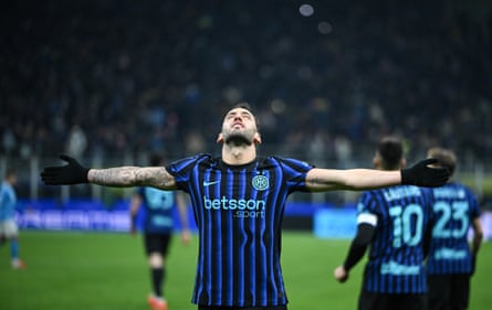 Hakan Calhanoglu, of Inter, celebrates after a goal