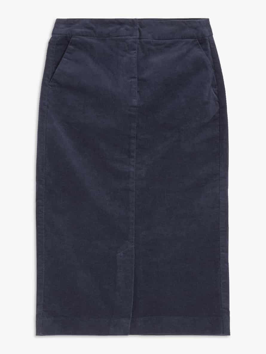 John Lewis & Partners straight midi skirt with drawstring, dark blue € 39.