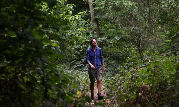 Patrick Barcombe walking through the woods of Dunstall, Staffordshire