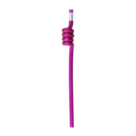 Pink eraser pencil with coiled swirl near the eraser end