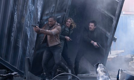 Sam, Sharon and Bucky (Sebastian Stan) fight off every bounty hunter in Madripoor.